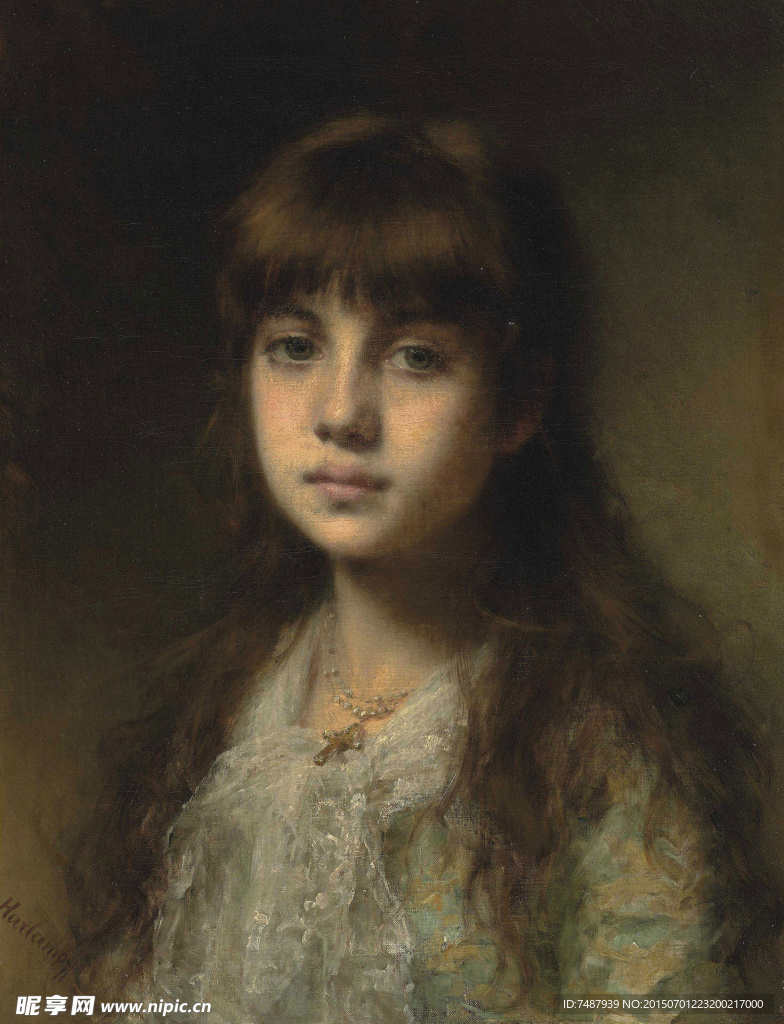 油画美女