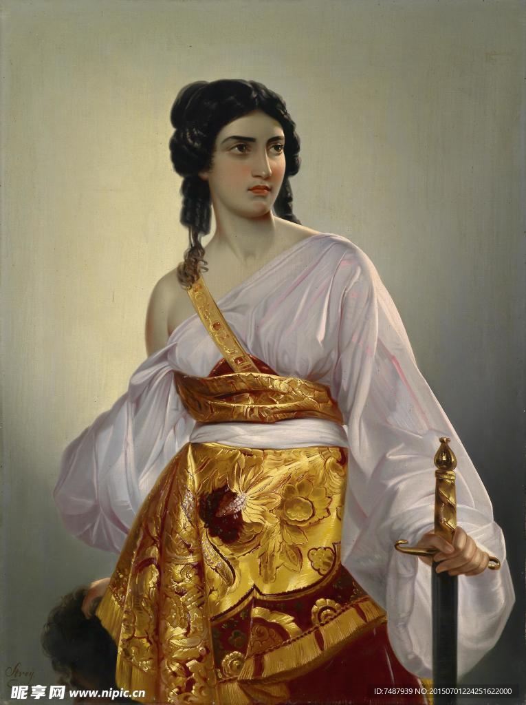 油画美女