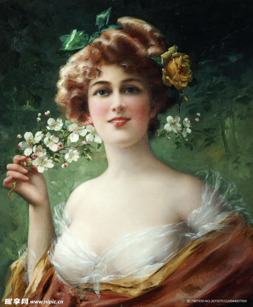 油画美女