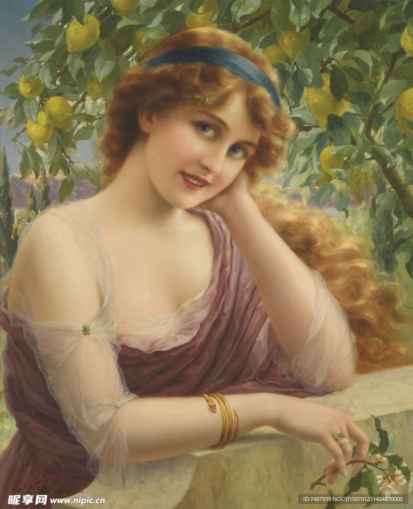 油画美女
