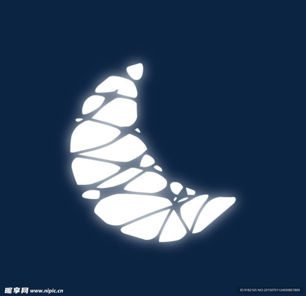 月亮倒影AI失量