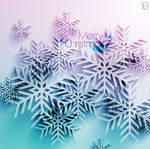 渐变色 雪花贺卡