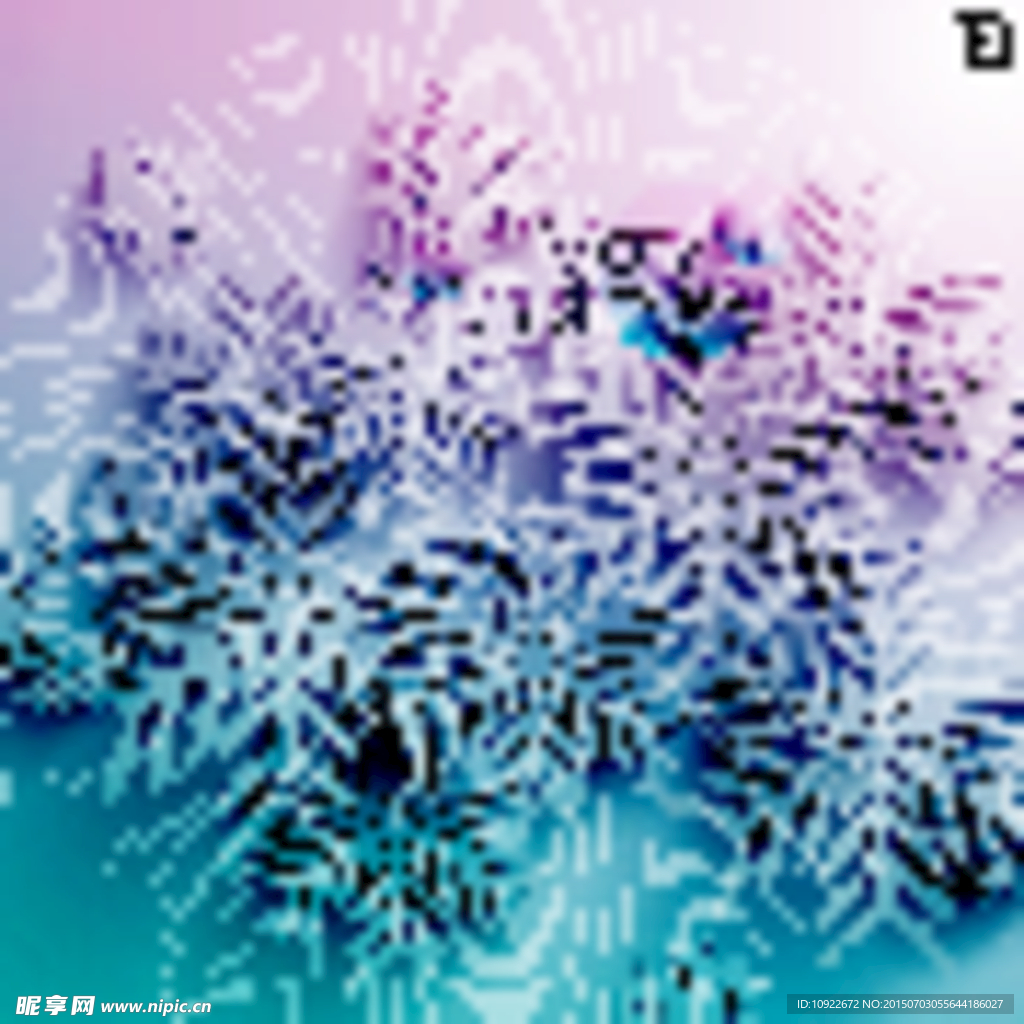 渐变色 雪花贺卡