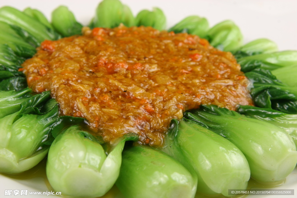 蟹粉扒菜胆