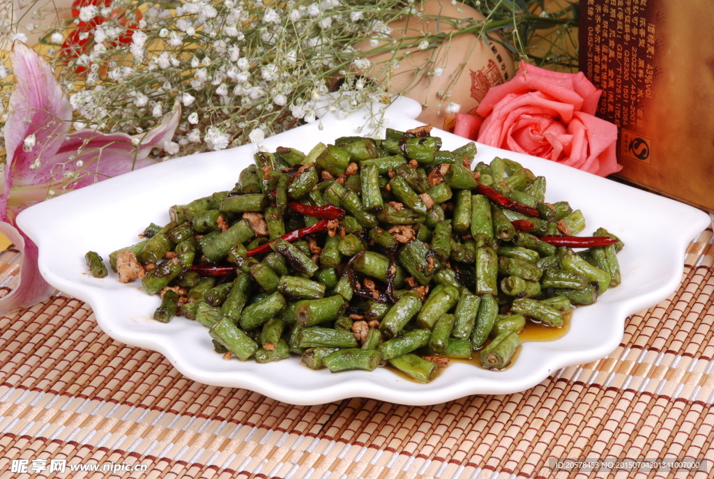橄榄肉末炒豆角份
