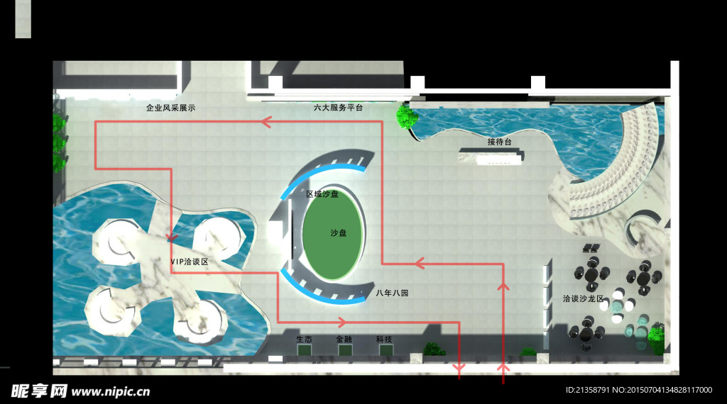展厅平面流线布置