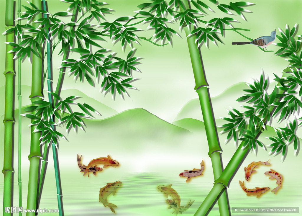 竹子壁画