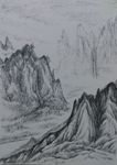 钢笔山水画