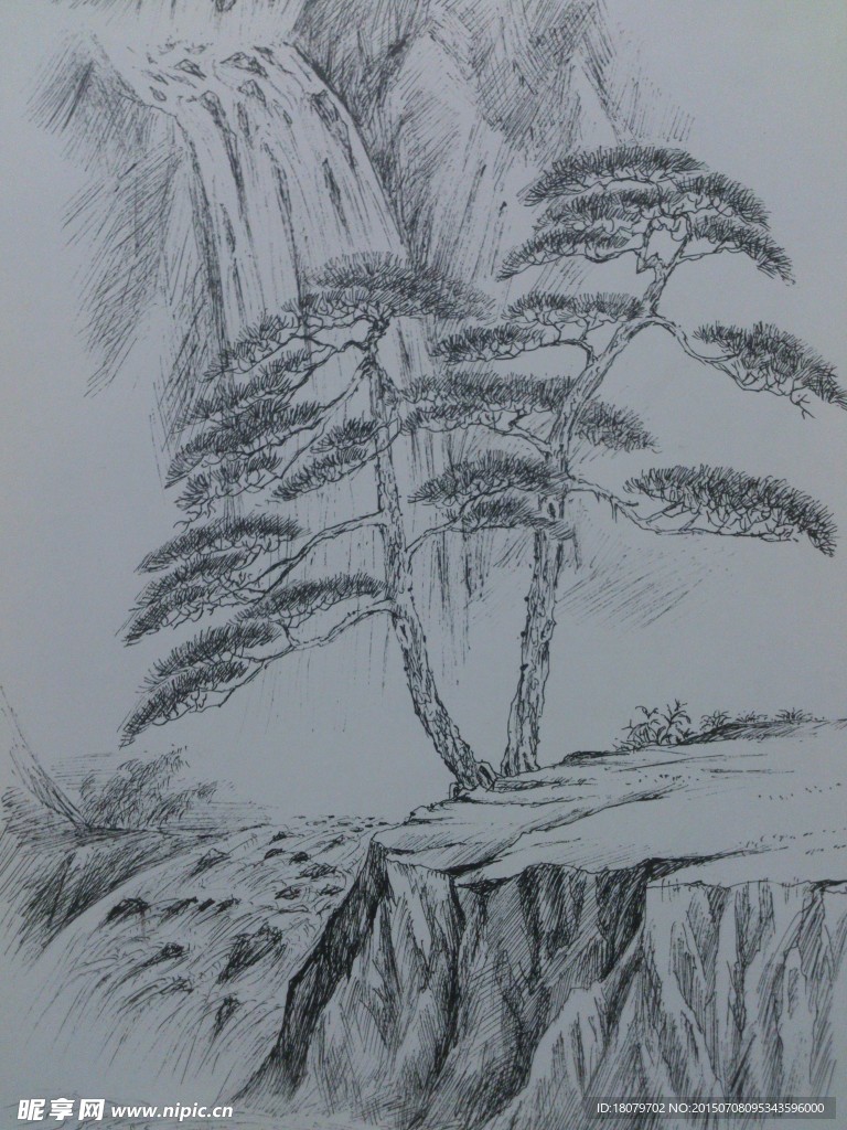 长松飞瀑