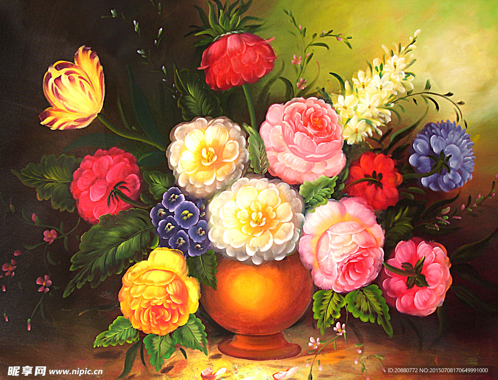 玫瑰花 油画