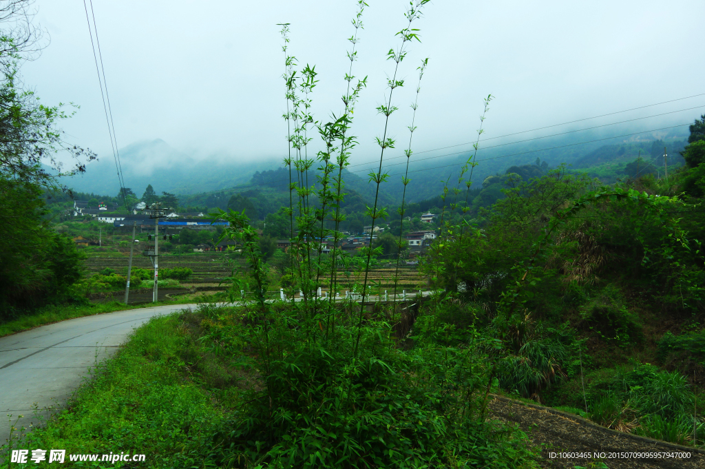 乡村清晨 明山烟雨