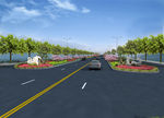 绕城公路绿化效果图