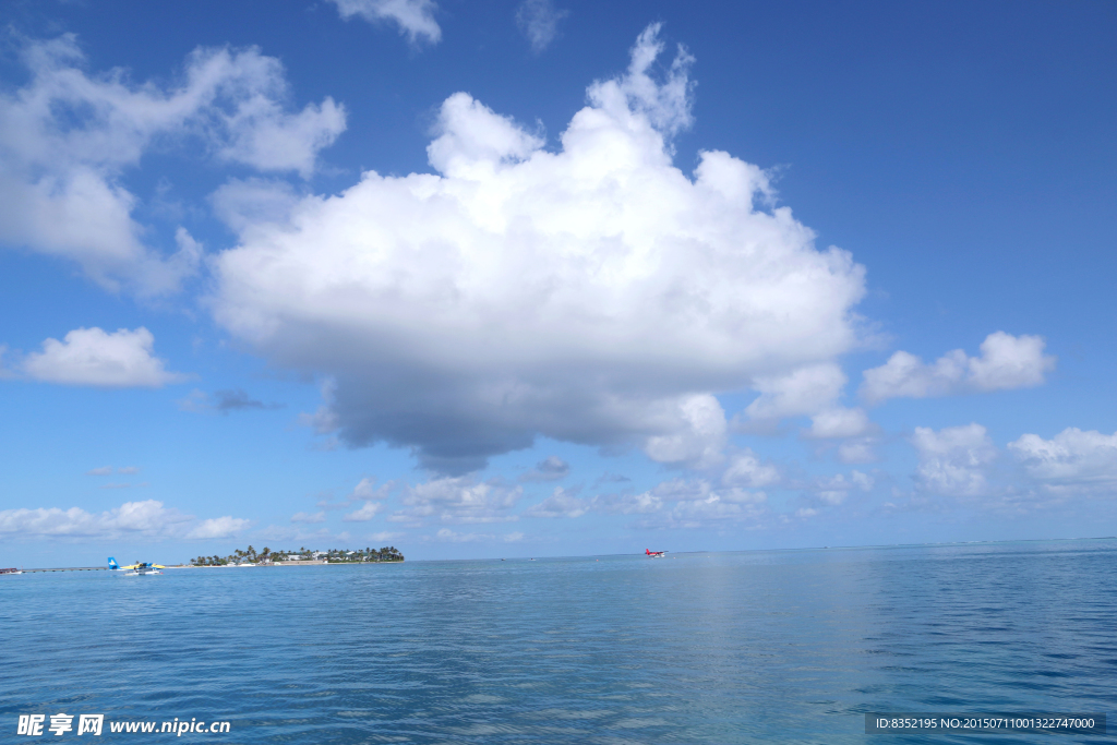 马尔代夫 蓝天白云 风景