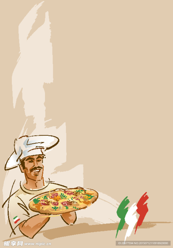 厨师披萨海报背景