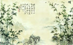 竹报平安山水画