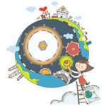 女孩插画矢量素材