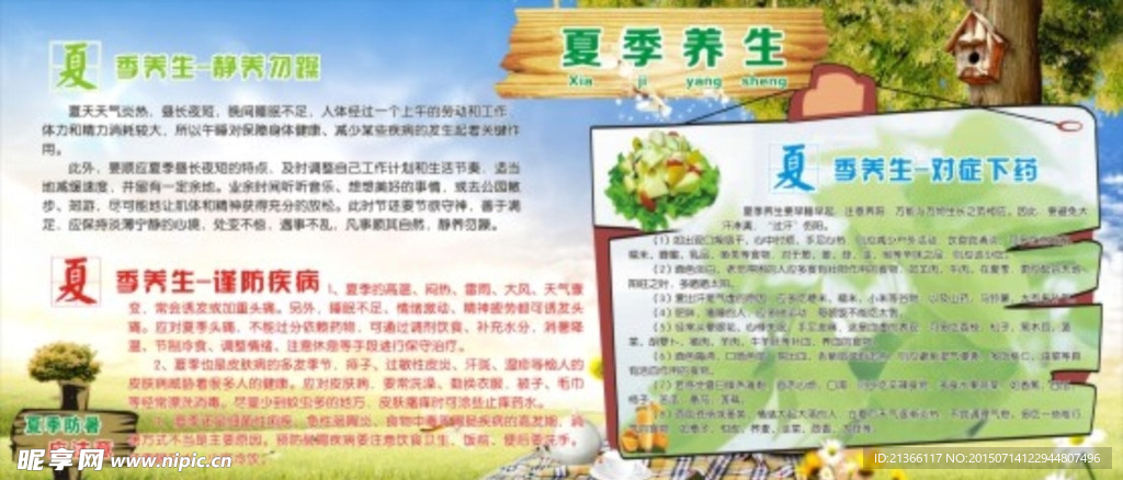 夏季养生展板