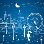 摩天轮夜景城市