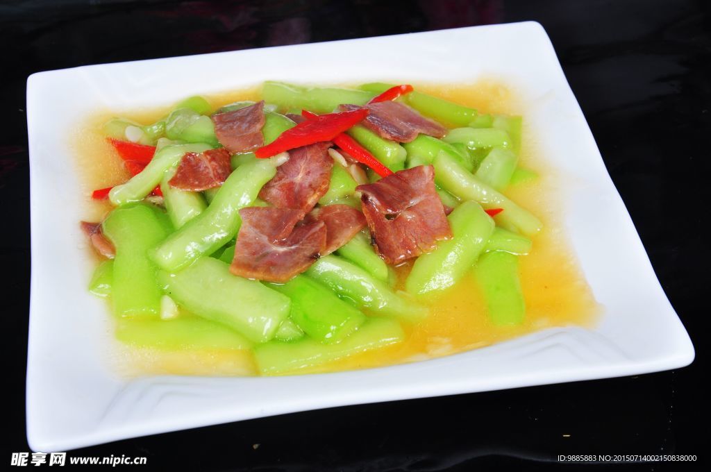 丝瓜炒火腿