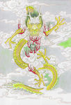 黑白 十二生肖 国画 手绘龙