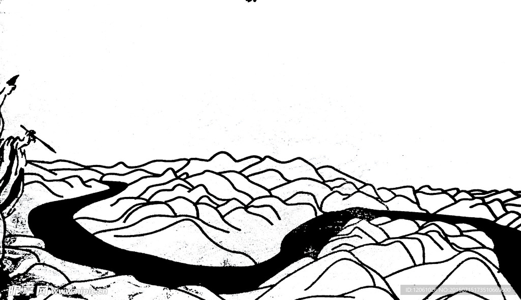 山水线描