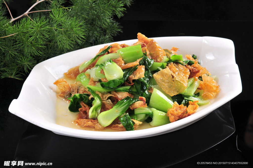 豆皮炒青菜