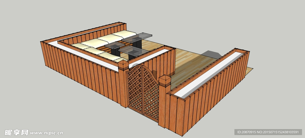 门口花园露台Sketchup