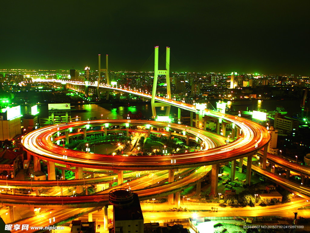 上海高架桥夜景图片