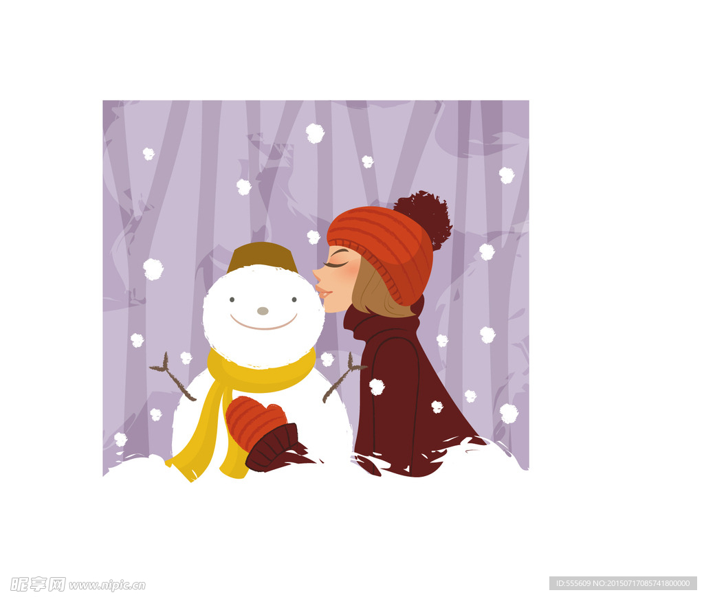 美女和雪人
