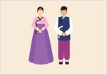 韩国男女人物服饰矢量素材