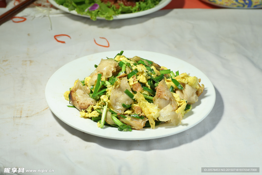 韭菜鸡蛋炒烧饼