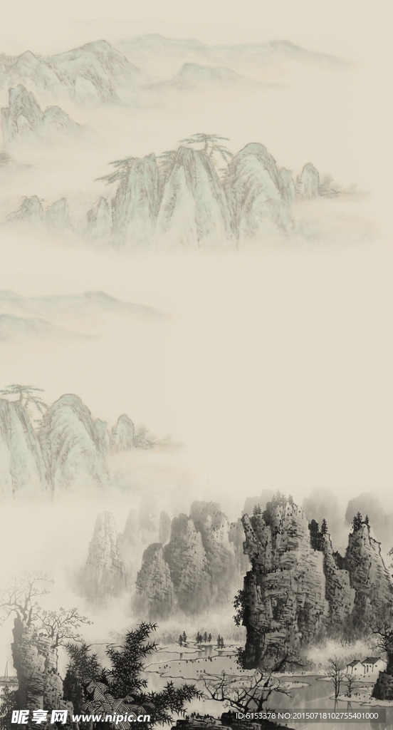 中国风山水背景