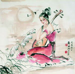 红衣仕女