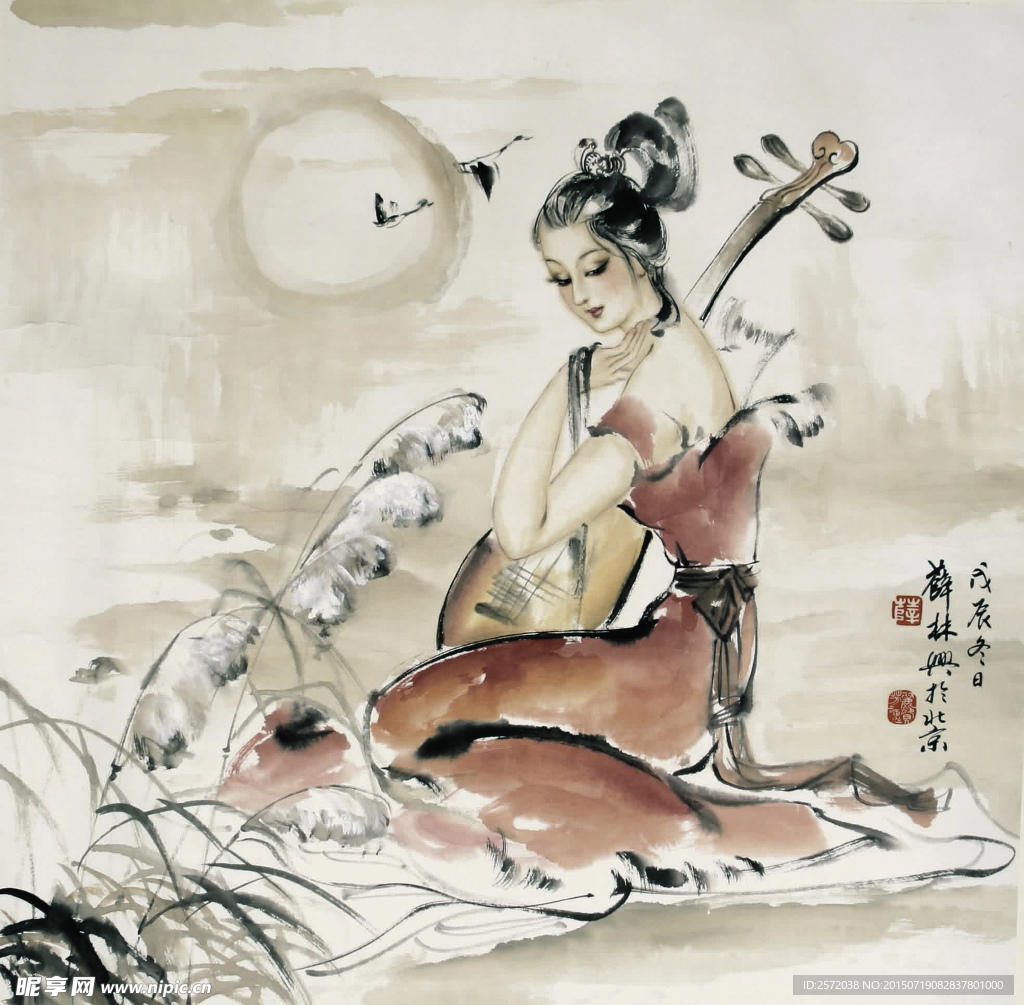 红衣仕女