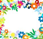 彩花边框矢量图