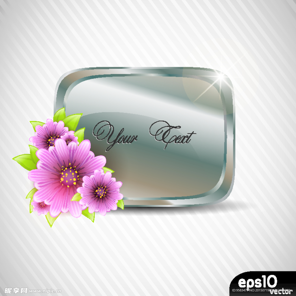 灰色按钮花矢量图