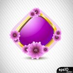 紫框与花矢量图