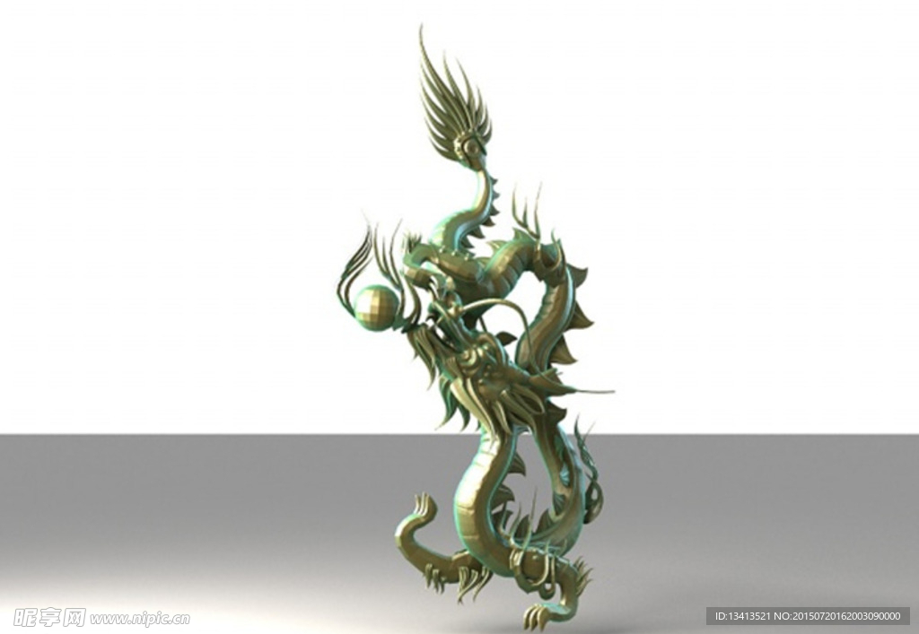 龙雕塑3D模型设计