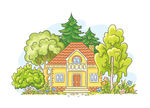 时尚卡通建筑小屋