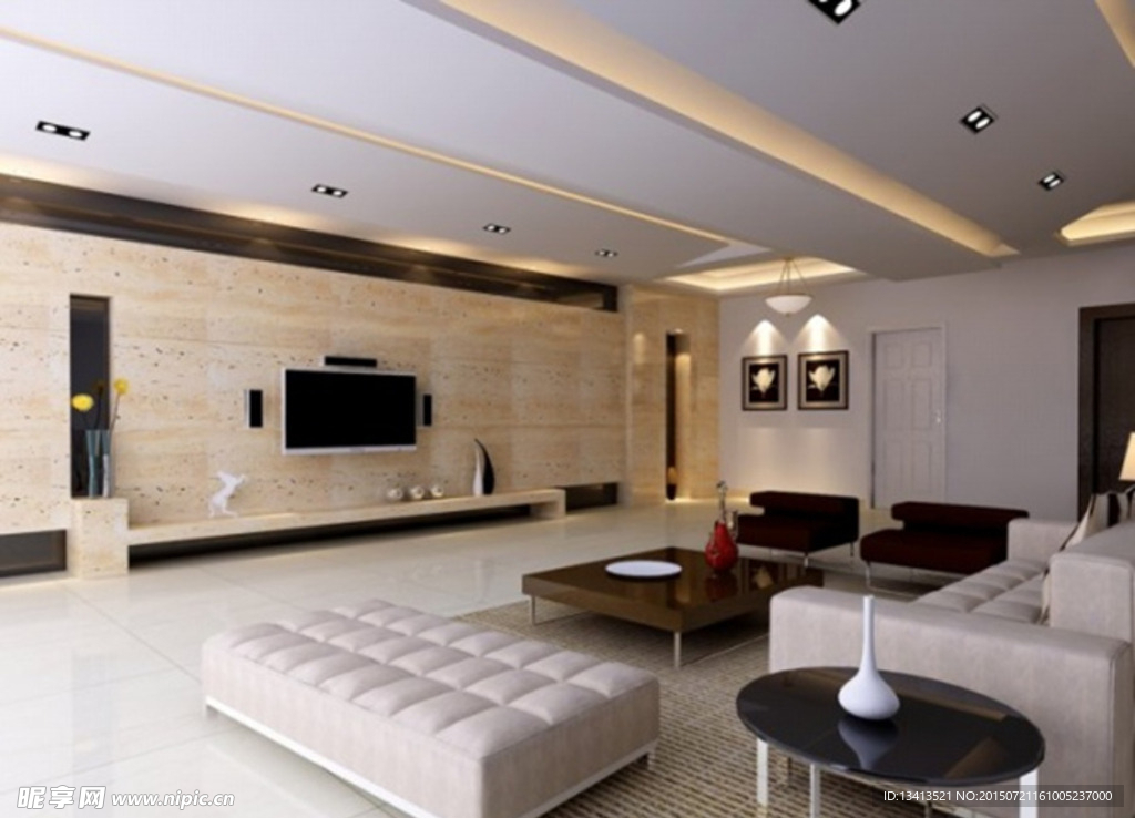 现代家装客厅模型