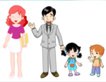 一家四口眨眼flash卡通动画
