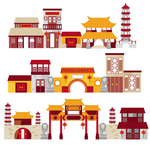 扁平化中国传统建筑