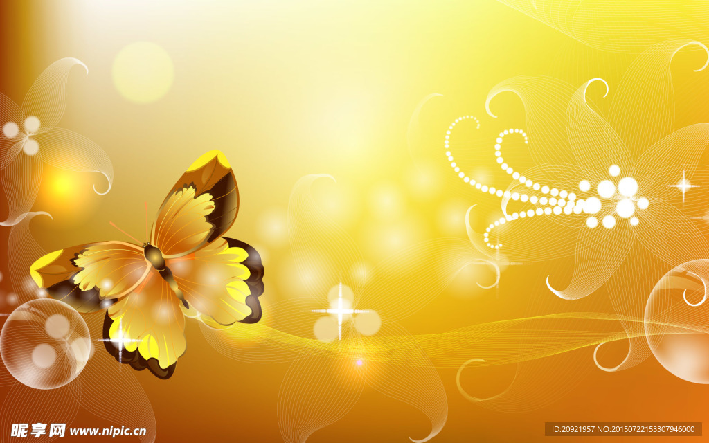 金色蝴蝶光斑背景