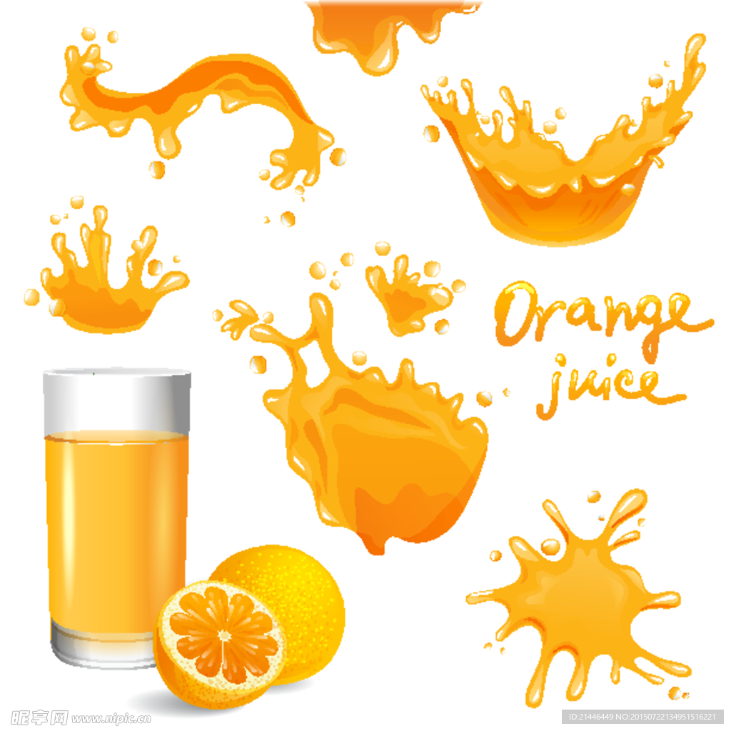 橙汁,水果,杯子,动感,飞溅