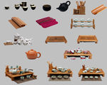 茶具餐具psd透明图层