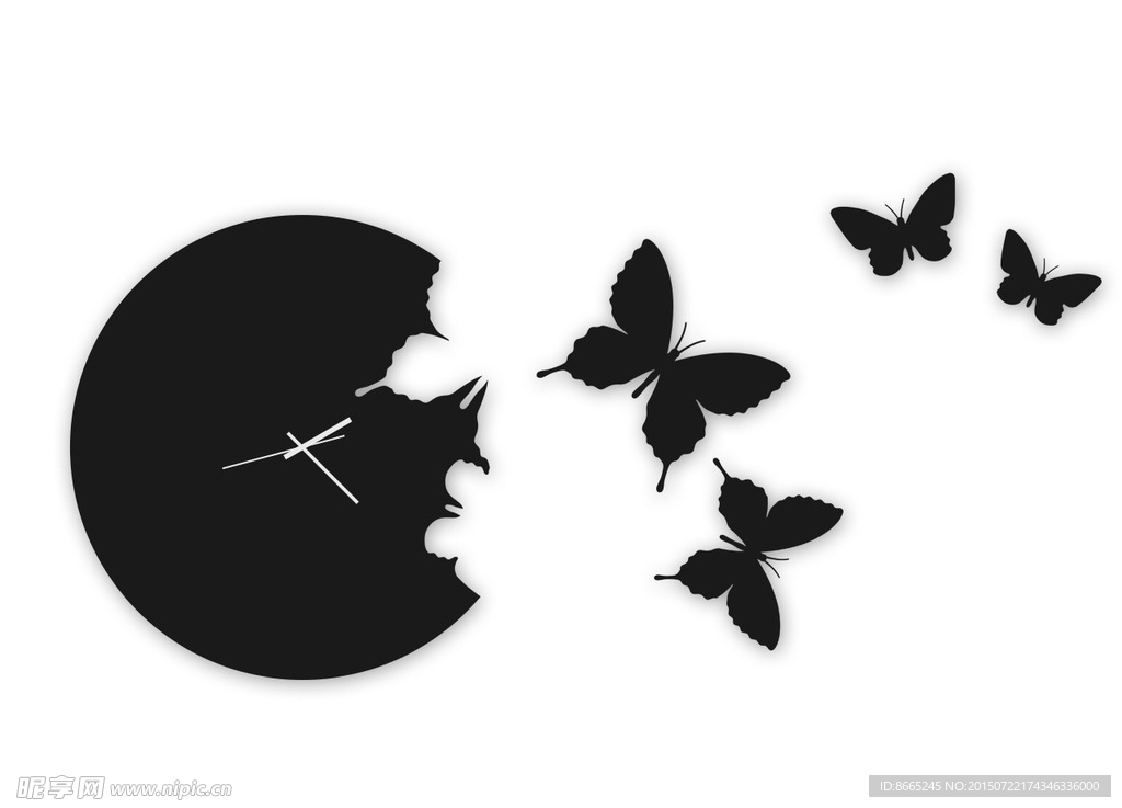 黑色蝴蝶钟面