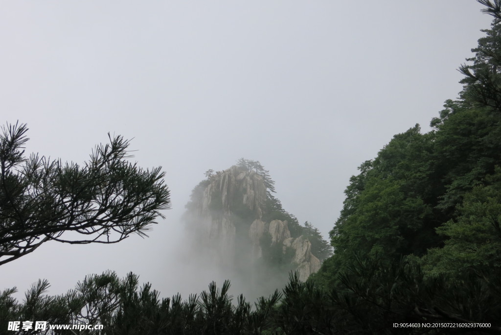 迷雾中的大山