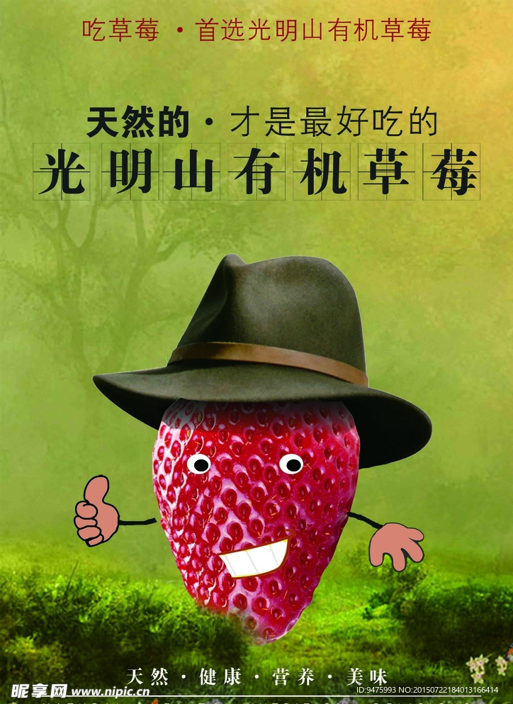 有机草莓 草莓海报