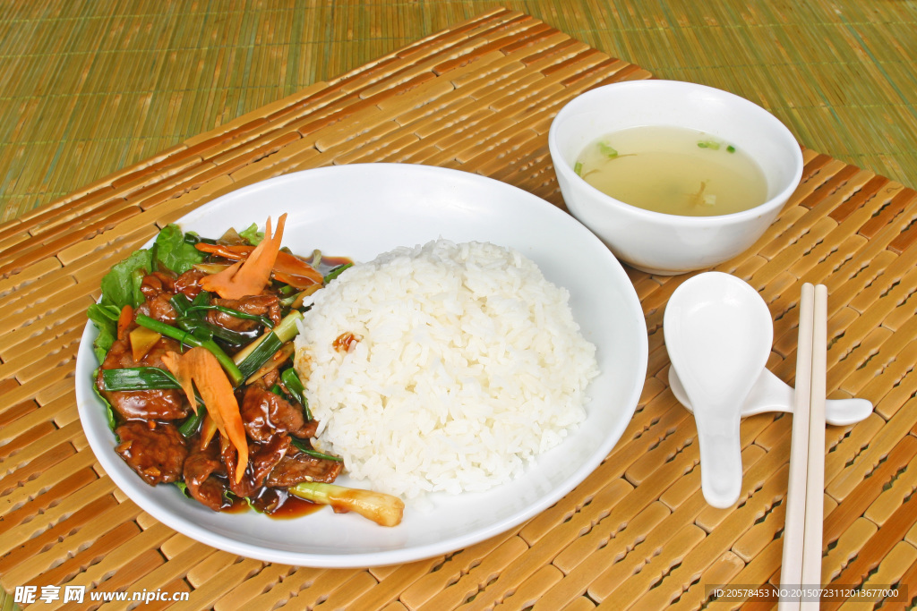 姜葱牛肉饭