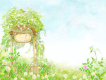 手绘梦幻公园风景插画